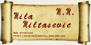 Mila Miltašević vizit kartica